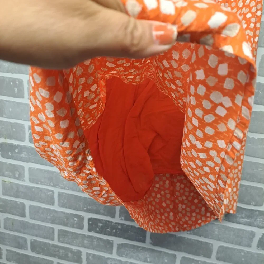 Lane Bryant Confetti Knee Dress Womens Plus Size 16 Orange‎ One Shoulder Ruffle